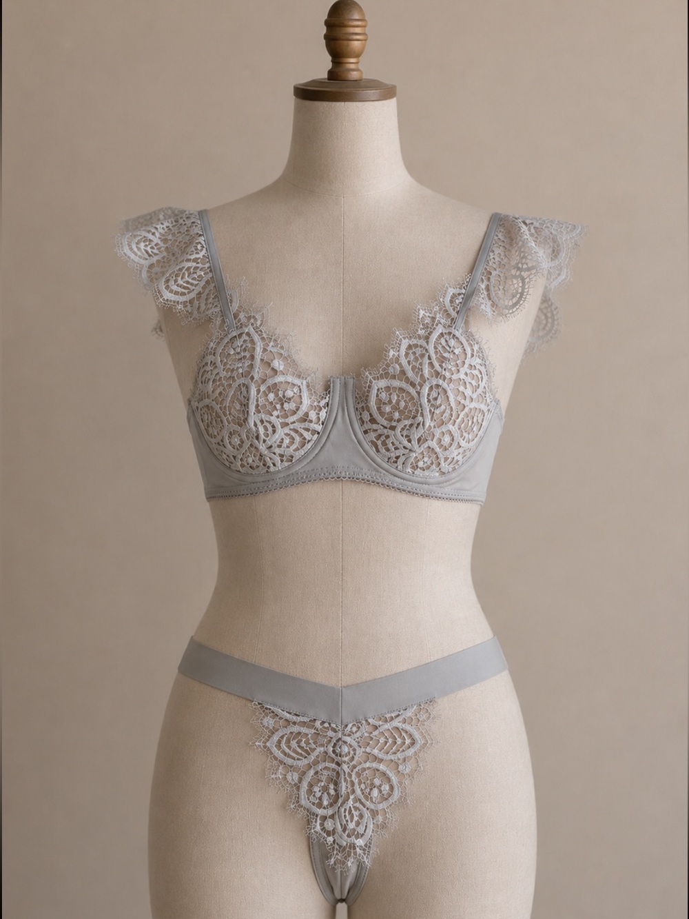 For Love and Lemons Skivvies Bra and Underwear Set